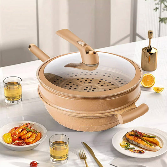 🎁Hot Sale 49% OFF⏳Non-stick Pan with Steamer Basket