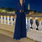 Elegant Long-sleeved Blouse with V-neck Wide-leg Sequinned Jumpsuit