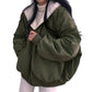 Reversible Oversize Fleece Hooded Jacket