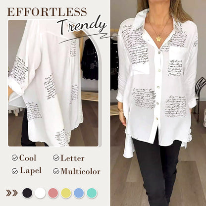 2024 New Hot Sale 💖 Letter Print Fashion Lapel Shirt