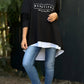 Letter Print Fake Two Piece Long Sleeve T-shirt