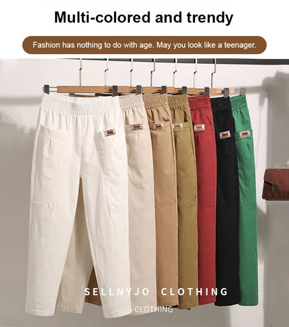 👖🔥Women's Elastic Waist Cotton Pants🔥💯