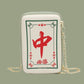 Novelty Mahjong Tiles Shaped Chain Shoulder Bag