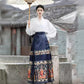 Women's Retro Ethnic Costume Pleated Dress Set