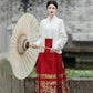 Women's Retro Ethnic Costume Pleated Dress Set