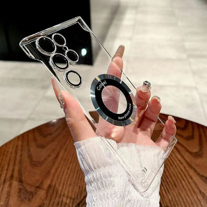 Ultra-Thin Transparent Phone Case with Magnetic Ring for Samsung
