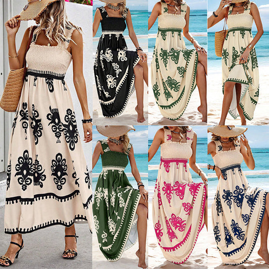 💕HOT SALE 50% OFF💕Women’s Summer Print Sleeveless Flowy Long Dress