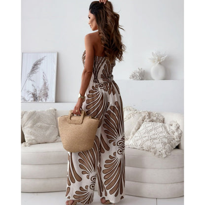 Off-Shoulder Sleeveless Jumpsuit with Wide Legs