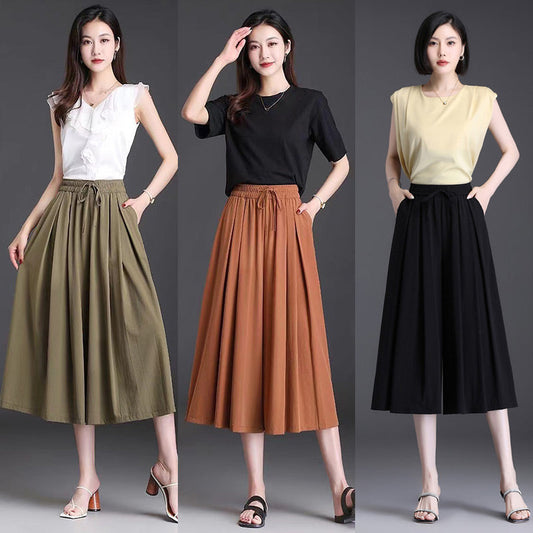 Women’s Summer Ice Silk Wide-leg Pants