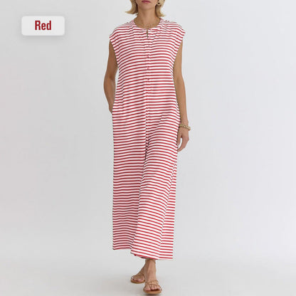 Women's Striped Casual Jumpsuit