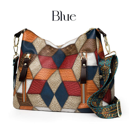 Women’s Patchwork Shoulder Bag with Large Capacity