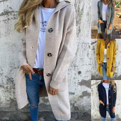 🎉Autumn Hot Sale🎉Button-down cardigan with hood for women