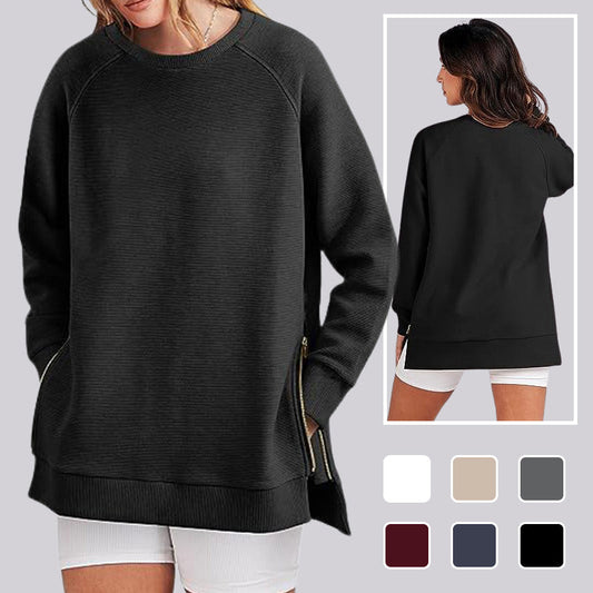 🔥HOT SALE🔥Loose-Fitting Long-Sleeved Sweatshirt with Side Zippers💖