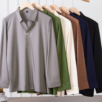 Comfortable Men's Solid Color Long Sleeve Shirt