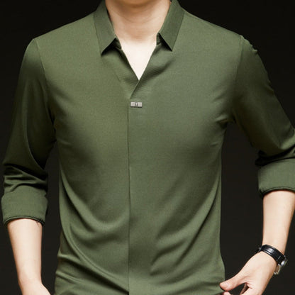 Comfortable Men's Solid Color Long Sleeve Shirt