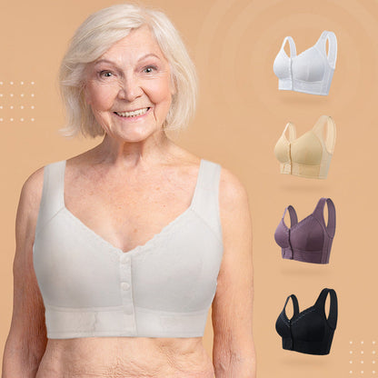 Stretchy Front Closure Breathable Bra for Seniors