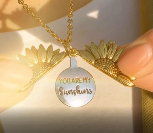 Girasol "You Are My Sunshine" necklace with storage bag