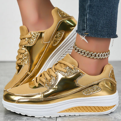 Women’s Trendy Casual Sparkling Style Platform Sneakers