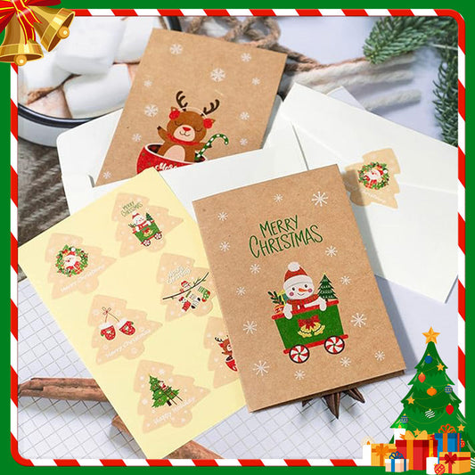 Christmas Greeting Cards with Envelopes & Stickers