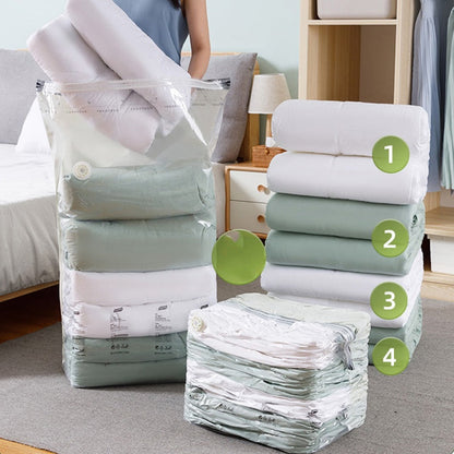 5PCS Reusable Vacuum-Free Compression Storage Bags