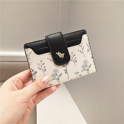 Floral Print Short Wallet for Women