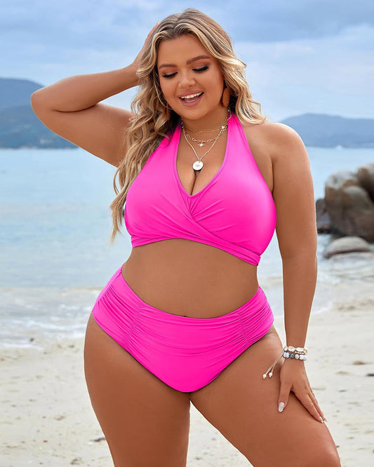 🔥Last Day Special Price £12.99!!💥-👙Tummy Control Bathing Suits Modest High Waisted Bikini Sets